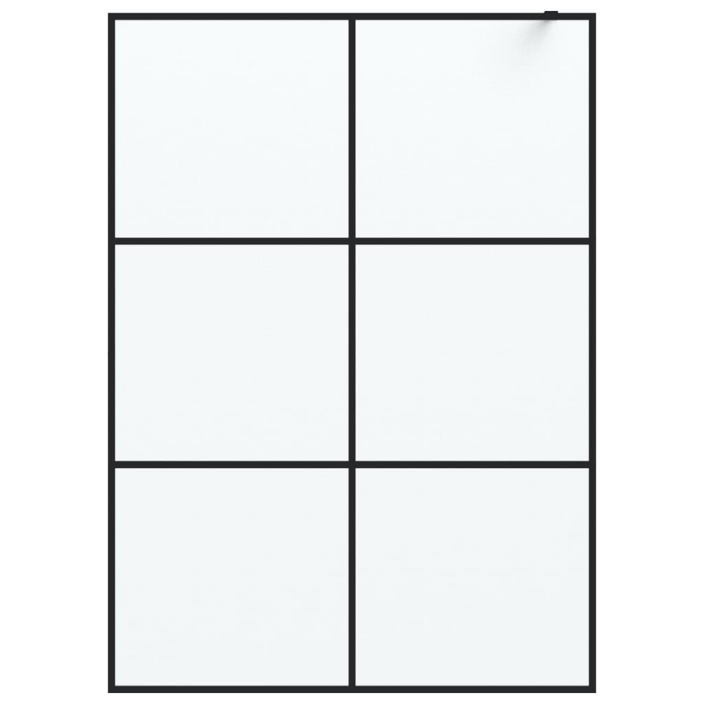 Vidaxl begehete Duschwand 140x195 cm MAT ESG Glass Schwarz