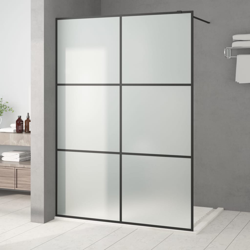Vidaxl begehete Duschwand 140x195 cm MAT ESG Glass Schwarz