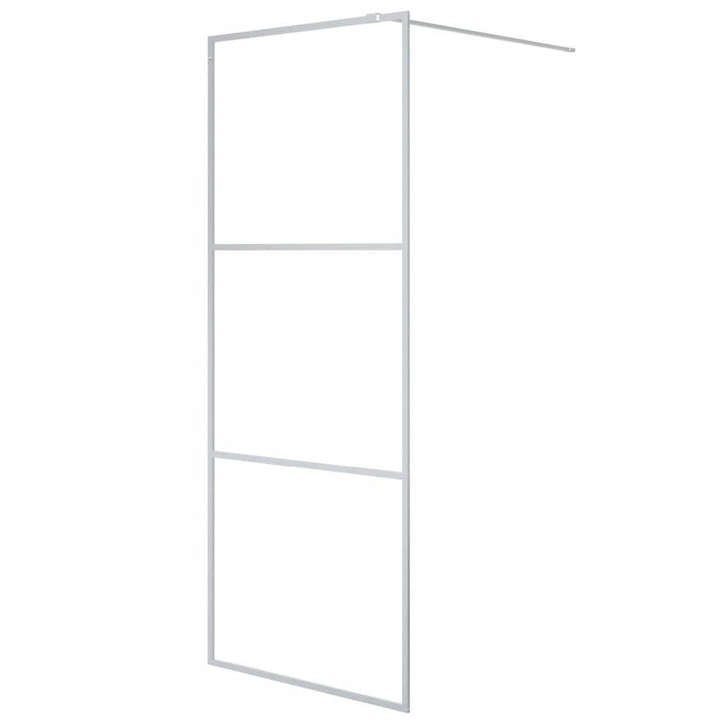 Vidaxl begehete Duschwand 80x195 cm transparentes ESG-Glas Silber gefärbt