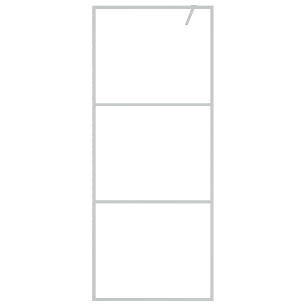 Vidaxl begehete Duschwand 80x195 cm transparentes ESG-Glas Silber gefärbt