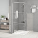 Vidaxl begehete Duschwand 80x195 cm transparentes ESG-Glas Silber gefärbt