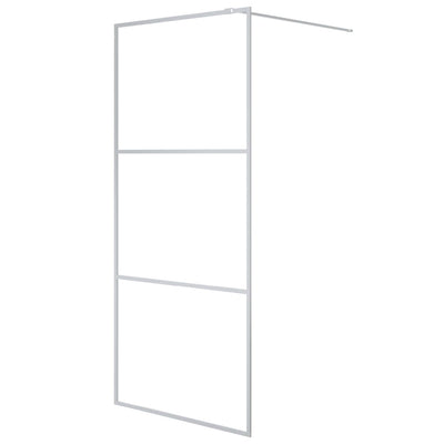 Vidaxl begehete Duschwand 90x195 cm transparentes ESG-Glas Silber gefärbt