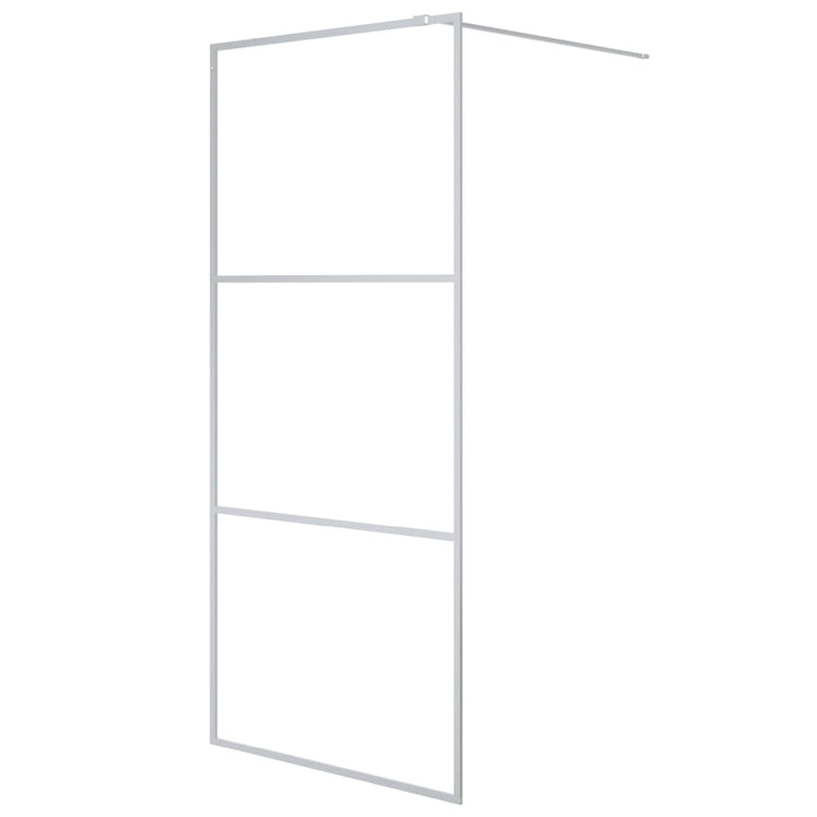 Vidaxl begehete Duschwand 90x195 cm transparentes ESG-Glas Silber gefärbt