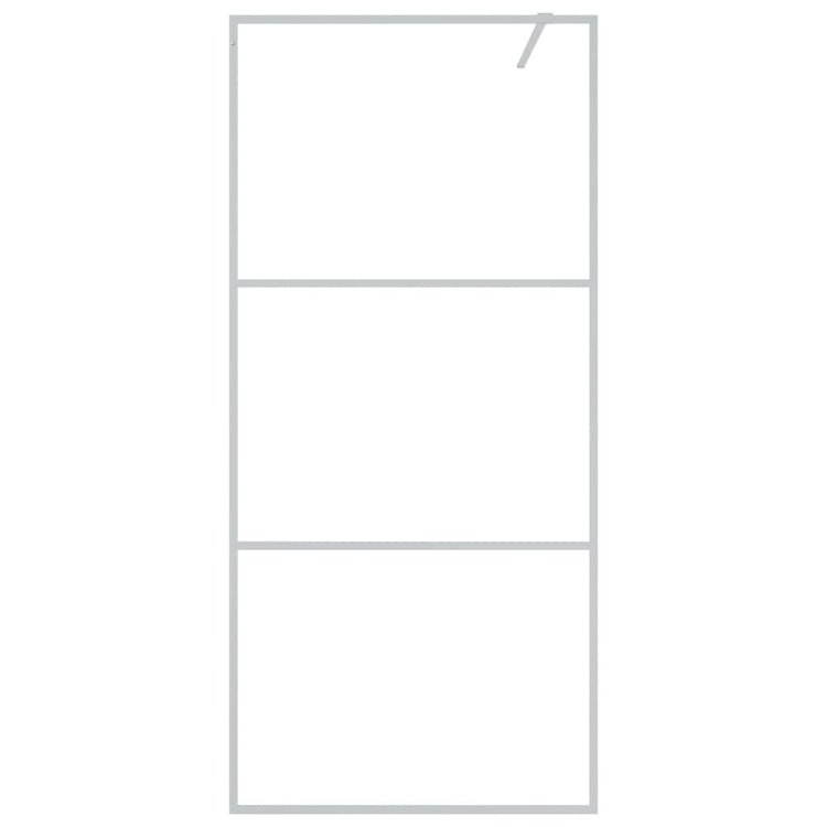 Vidaxl begehete Duschwand 90x195 cm transparentes ESG-Glas Silber gefärbt