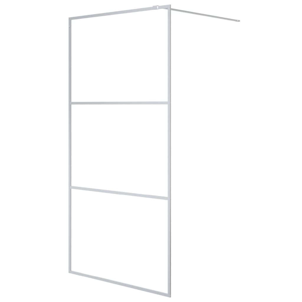 Vidaxl begehete Duschwand 100x195 cm transparentes ESG-Glas Silber gefärbt