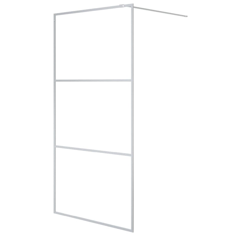 Vidaxl begehete Duschwand 100x195 cm transparentes ESG-Glas Silber gefärbt