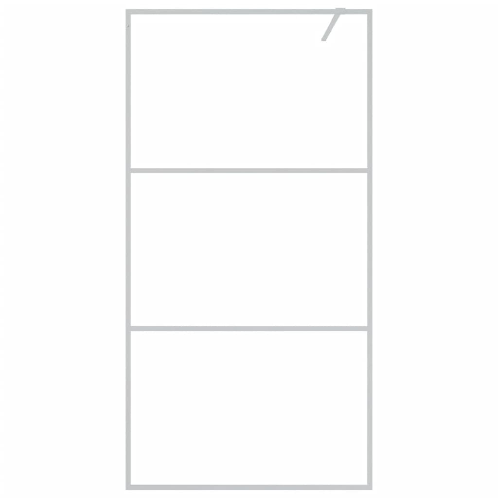 Vidaxl begehete Duschwand 100x195 cm transparentes ESG-Glas Silber gefärbt