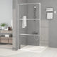 Vidaxl begehete Duschwand 100x195 cm transparentes ESG-Glas Silber gefärbt
