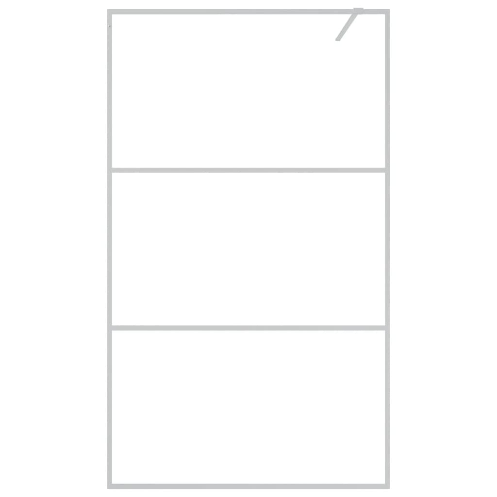 Vidaxl begehete Duschwand 115x195 cm transparentes ESG-Glas Silber gefärbt