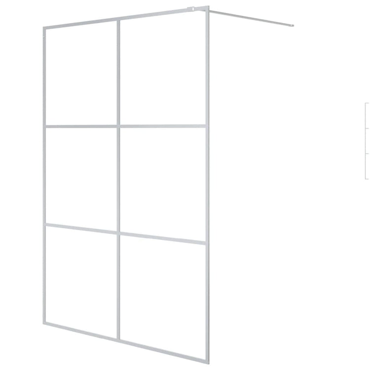 Vidaxl begehete Duschwand 140x195 cm transparentes ESG-Glas Silber gefärbt