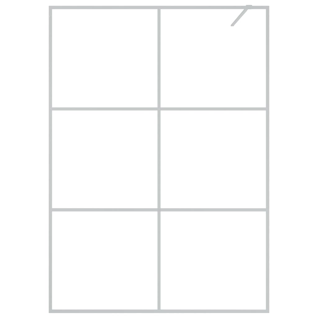 Vidaxl begehete Duschwand 140x195 cm transparentes ESG-Glas Silber gefärbt