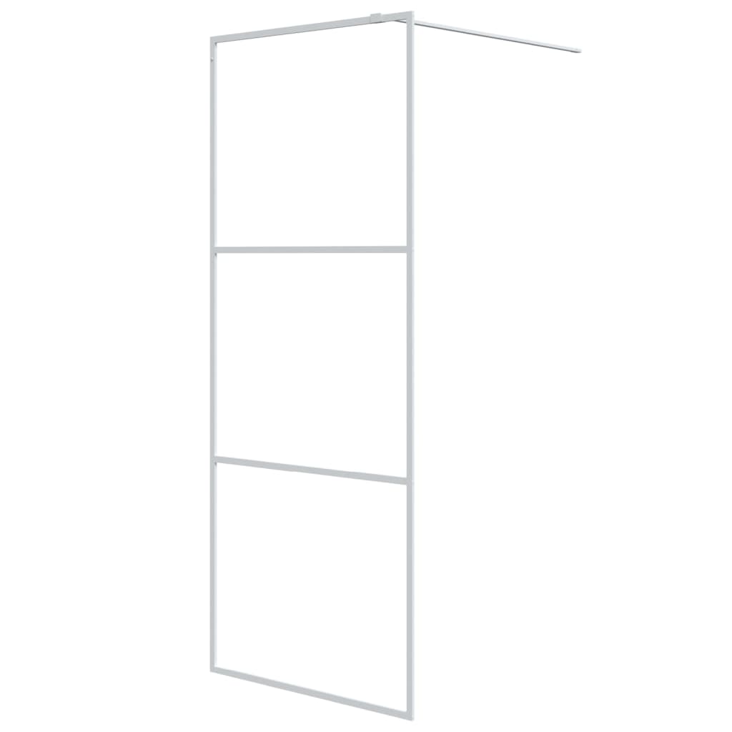 Vidaxl begehete Duschwand 80x195 cm Transparent ESG Glasweiß