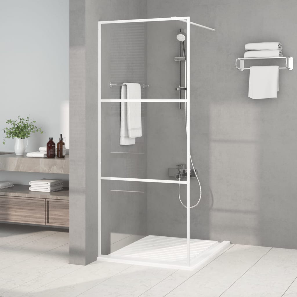 Vidaxl begehete Duschwand 80x195 cm Transparent ESG Glasweiß