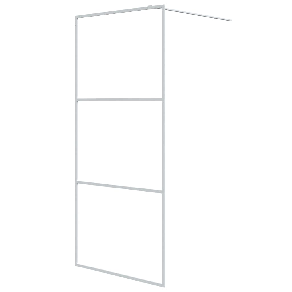Vidaxl begehete Duschwand 90x195 cm transparentes ESG-Glas weiß