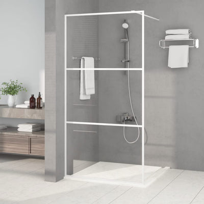 Vidaxl begehete Duschwand 100x195 cm transparentes ESG-Glas weiß
