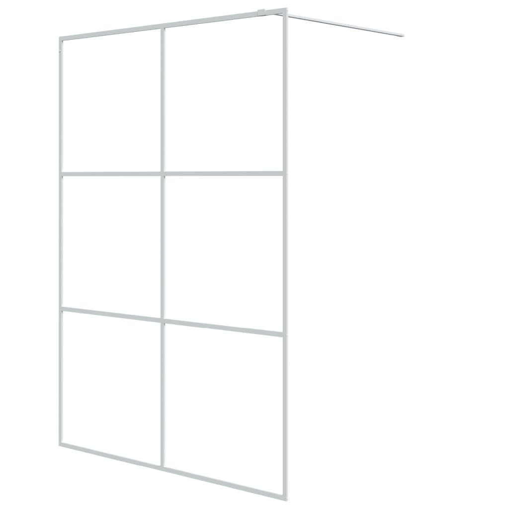 Vidaxl begehete Duschwand 140x195 cm transparentes ESG-Glas weiß