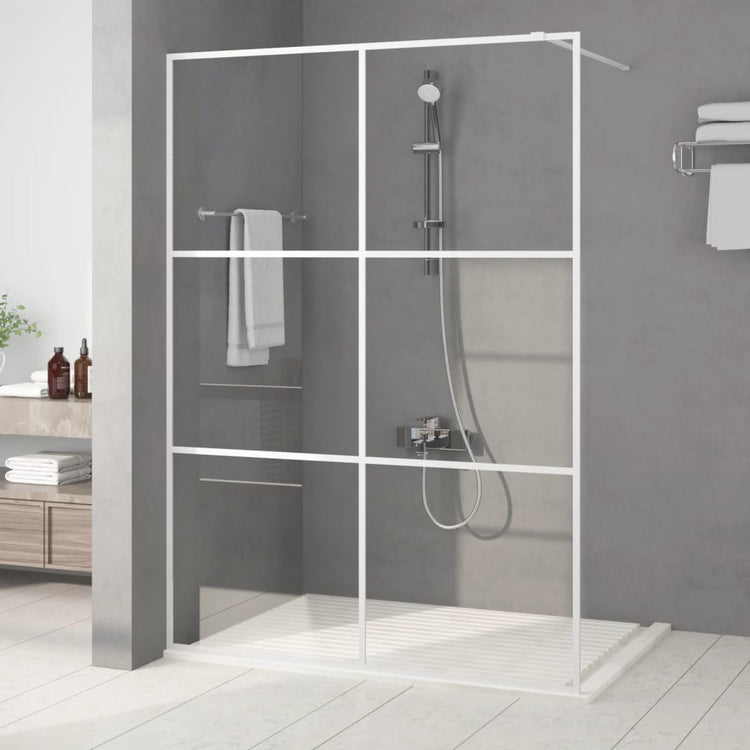Vidaxl begehete Duschwand 140x195 cm transparentes ESG-Glas weiß