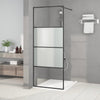 Vidaxl Walk-in Duschwand 80x195 cm Halfmat ESG Glass Schwarz