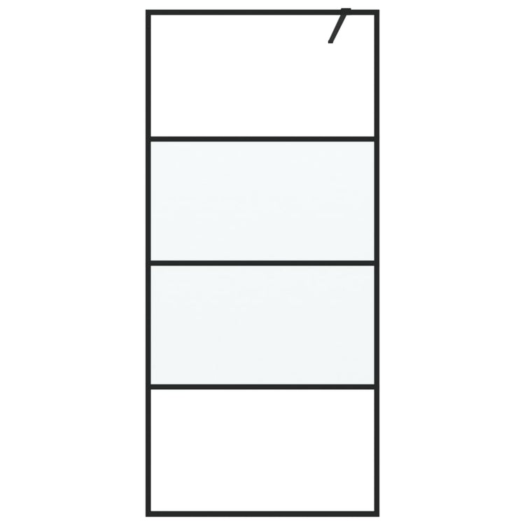 Vidaxl Walk-in Duschwand 90x195 cm Halbmat ESG Glass Schwarz