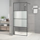 Vidaxl Walk-in Duschwand 90x195 cm Halbmat ESG Glass Schwarz