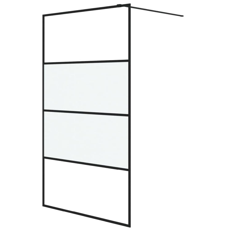 Vidaxl Walk-in Duschwand 115x195 cm Halfmat ESG-Glas Schwarz