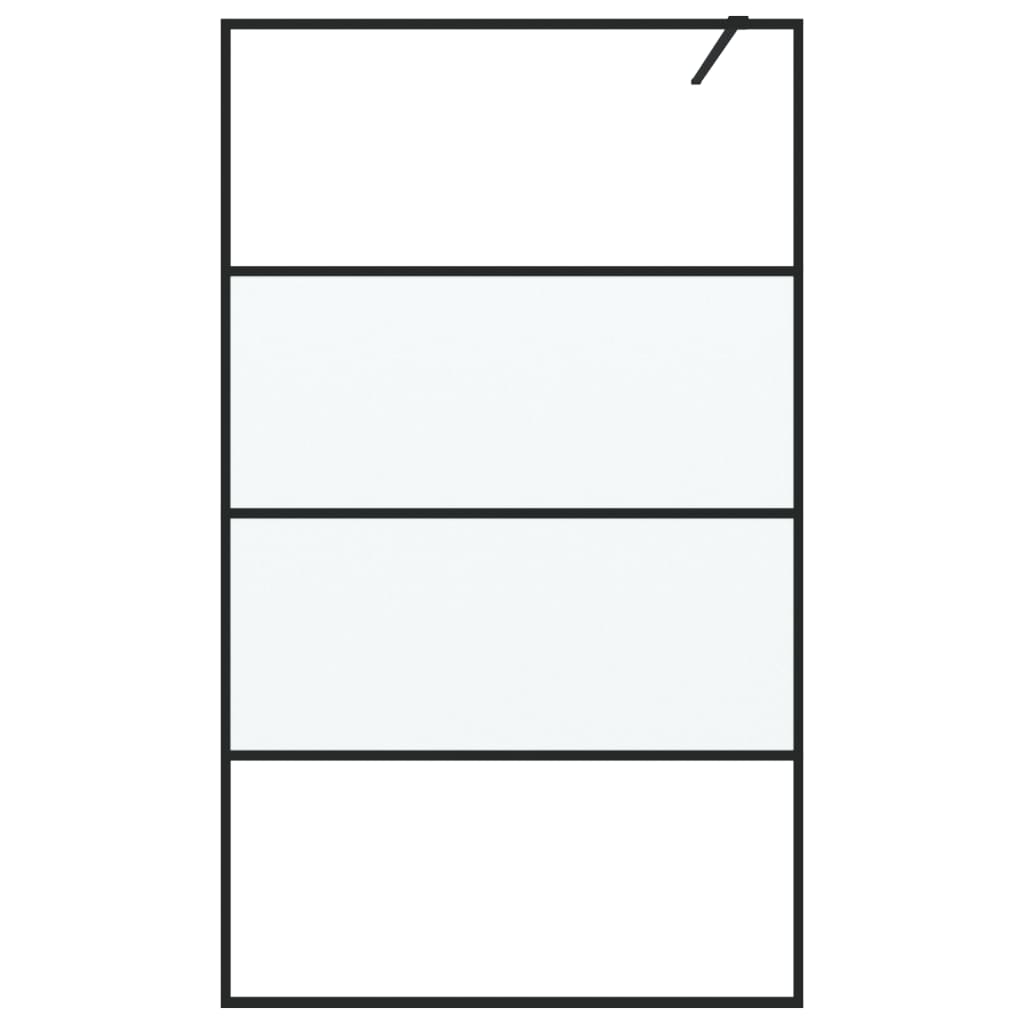 Vidaxl Walk-in Duschwand 115x195 cm Halfmat ESG-Glas Schwarz