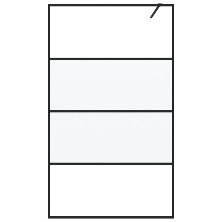 Vidaxl Walk-in Duschwand 115x195 cm Halfmat ESG-Glas Schwarz