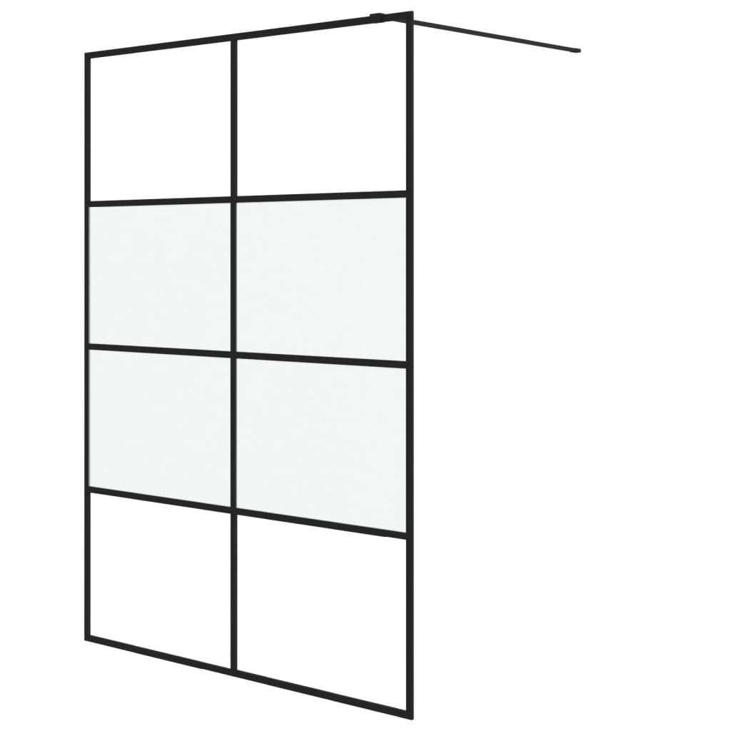 Vidaxl begehete Duschwand 140x195 cm Halbmat ESG Glass Schwarz