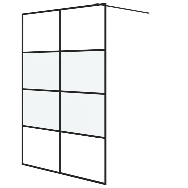 Vidaxl begehete Duschwand 140x195 cm Halbmat ESG Glass Schwarz