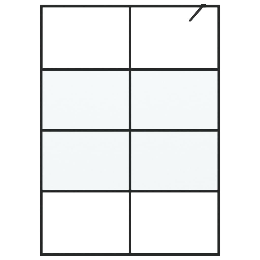 Vidaxl begehete Duschwand 140x195 cm Halbmat ESG Glass Schwarz