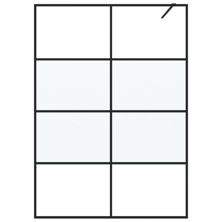 Vidaxl begehete Duschwand 140x195 cm Halbmat ESG Glass Schwarz