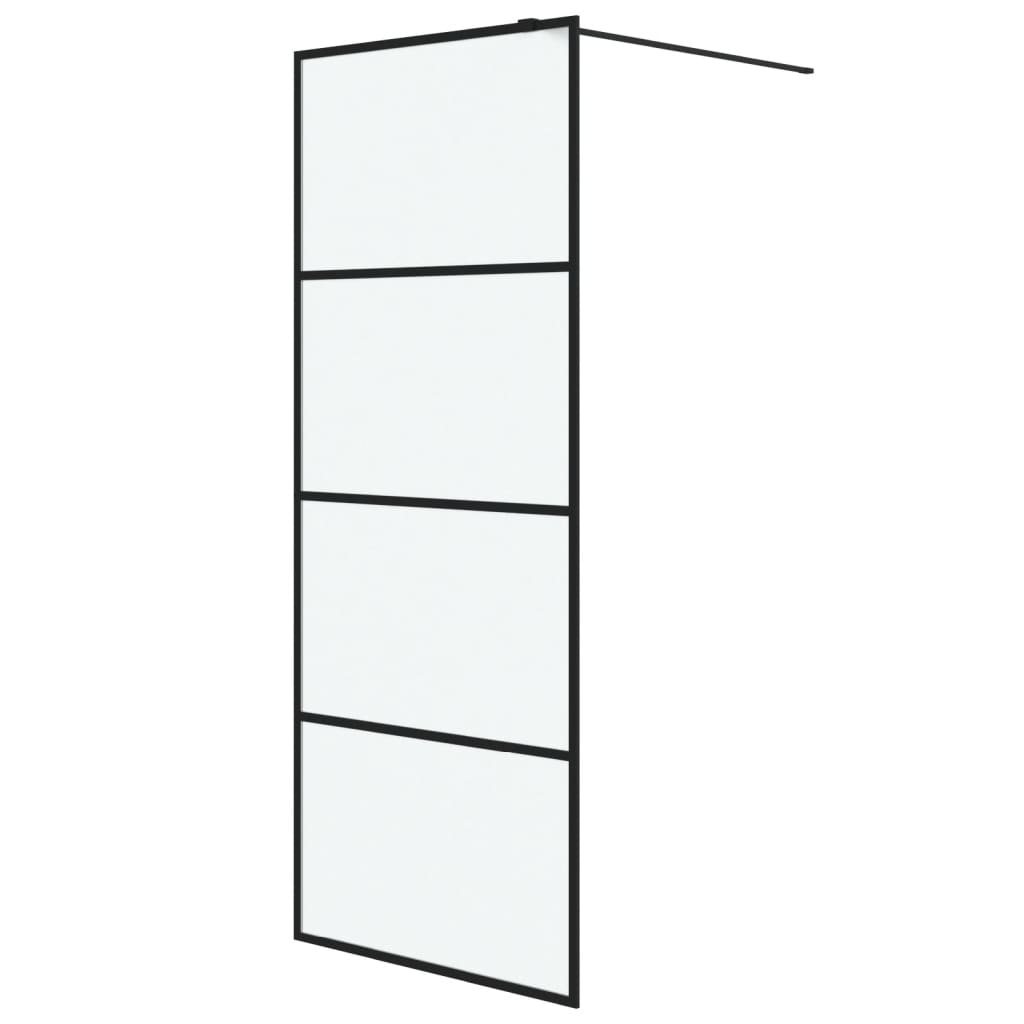 Vidaxl begehete Duschwand 80x195 cm MAT ESG Glass Schwarz