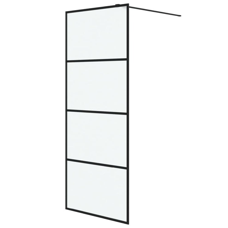 Vidaxl begehete Duschwand 80x195 cm MAT ESG Glass Schwarz