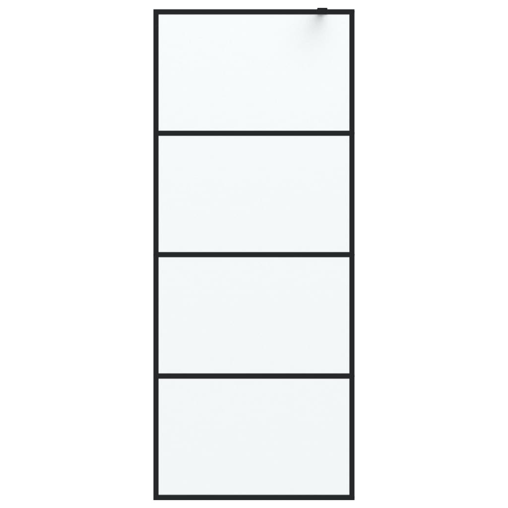 Vidaxl begehete Duschwand 80x195 cm MAT ESG Glass Schwarz