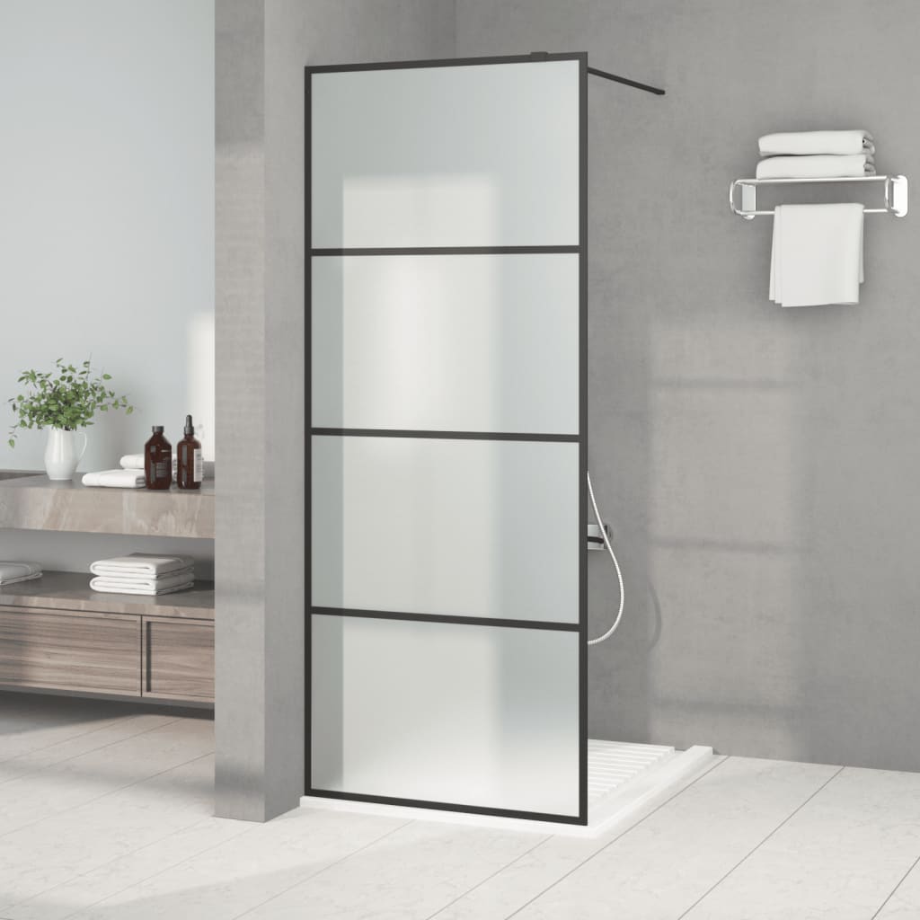 Vidaxl begehete Duschwand 80x195 cm MAT ESG Glass Schwarz