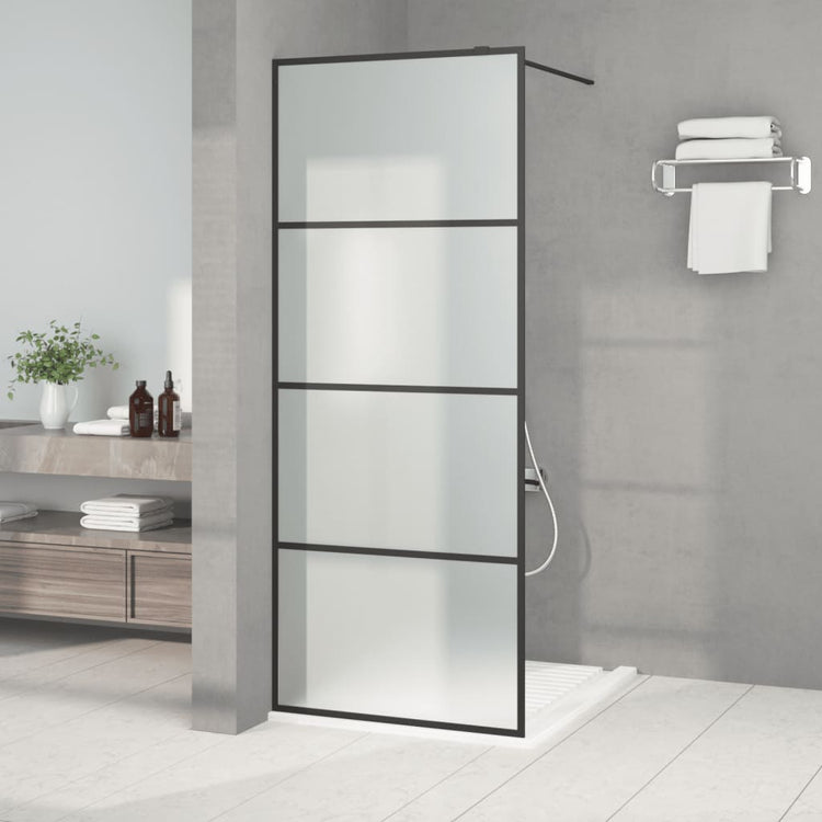 Vidaxl begehete Duschwand 80x195 cm MAT ESG Glass Schwarz