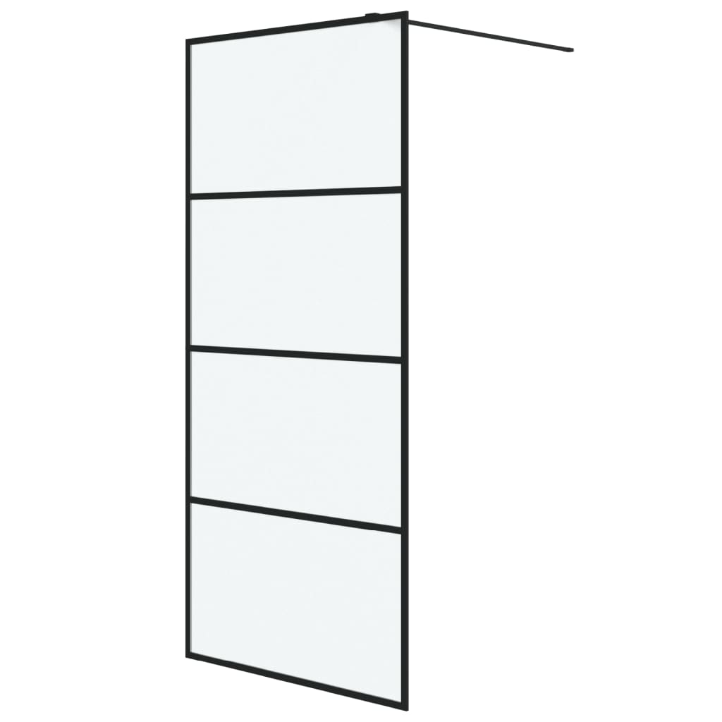 Vidaxl Walk-in Duschwand 90x195 cm MAT ESG Glass Schwarz