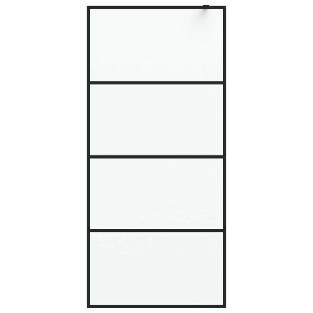 Vidaxl Walk-in Duschwand 90x195 cm MAT ESG Glass Schwarz