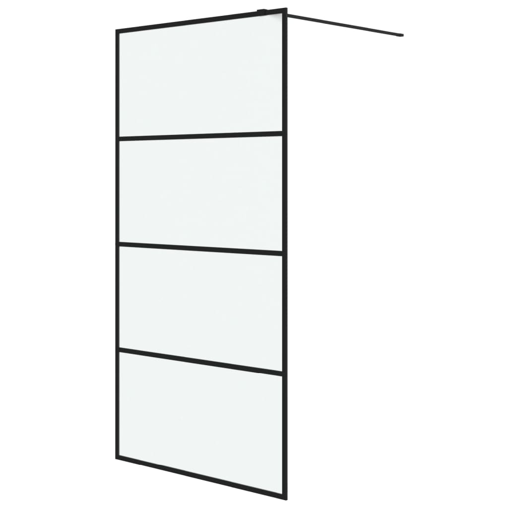 Vidaxl Walk-in Duschwand 100x195 cm mattes ESG-Glas schwarz