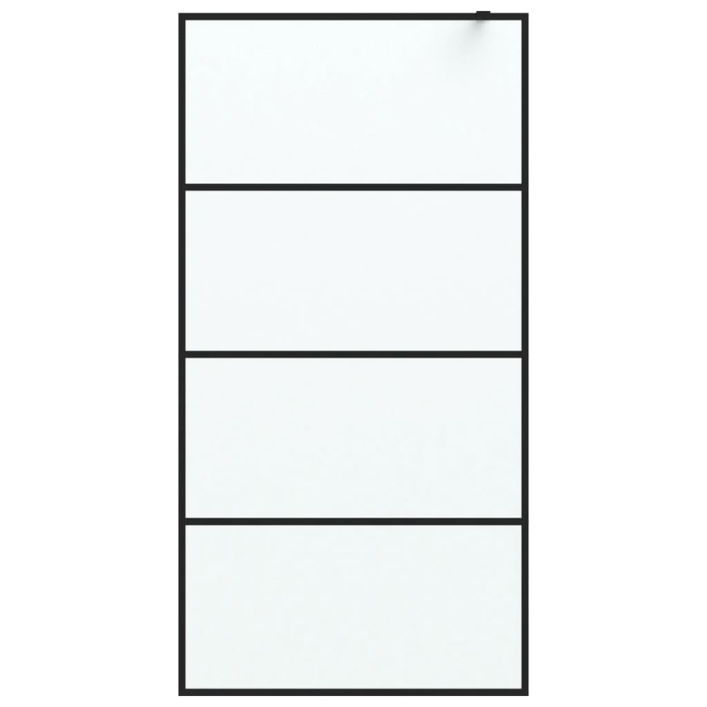 Vidaxl Walk-in Duschwand 100x195 cm mattes ESG-Glas schwarz