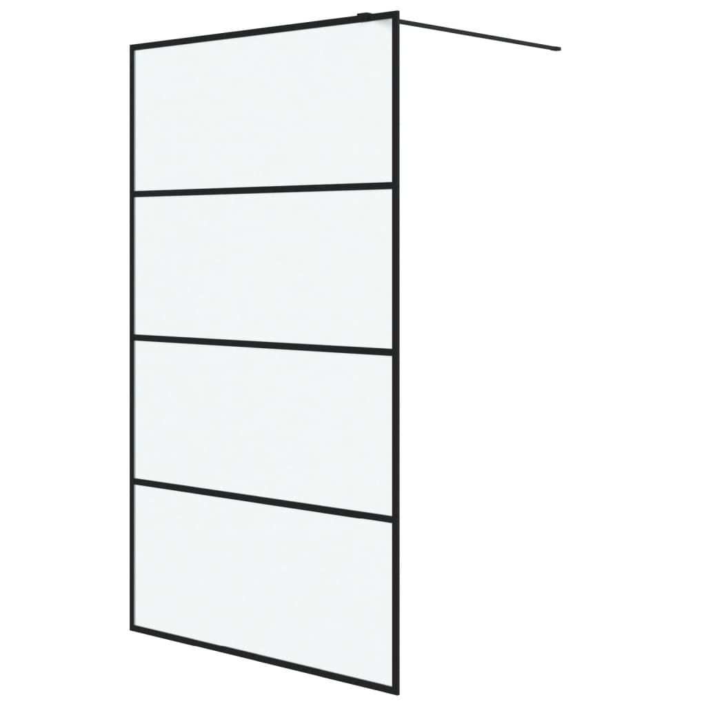 Vidaxl begehete Duschwand 115x195 cm MAT ESG Glas schwarz