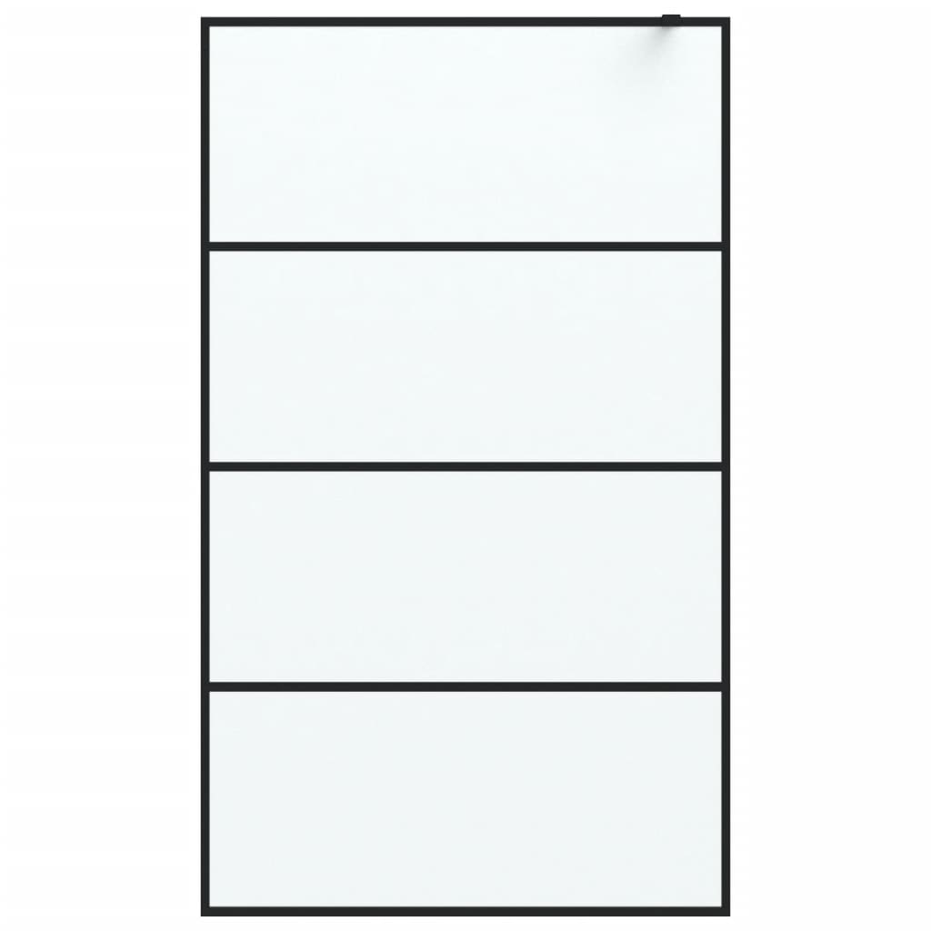 Vidaxl begehete Duschwand 115x195 cm MAT ESG Glas schwarz