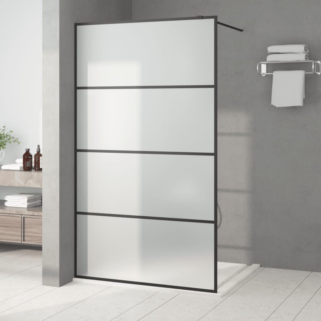 Vidaxl begehete Duschwand 115x195 cm MAT ESG Glas schwarz
