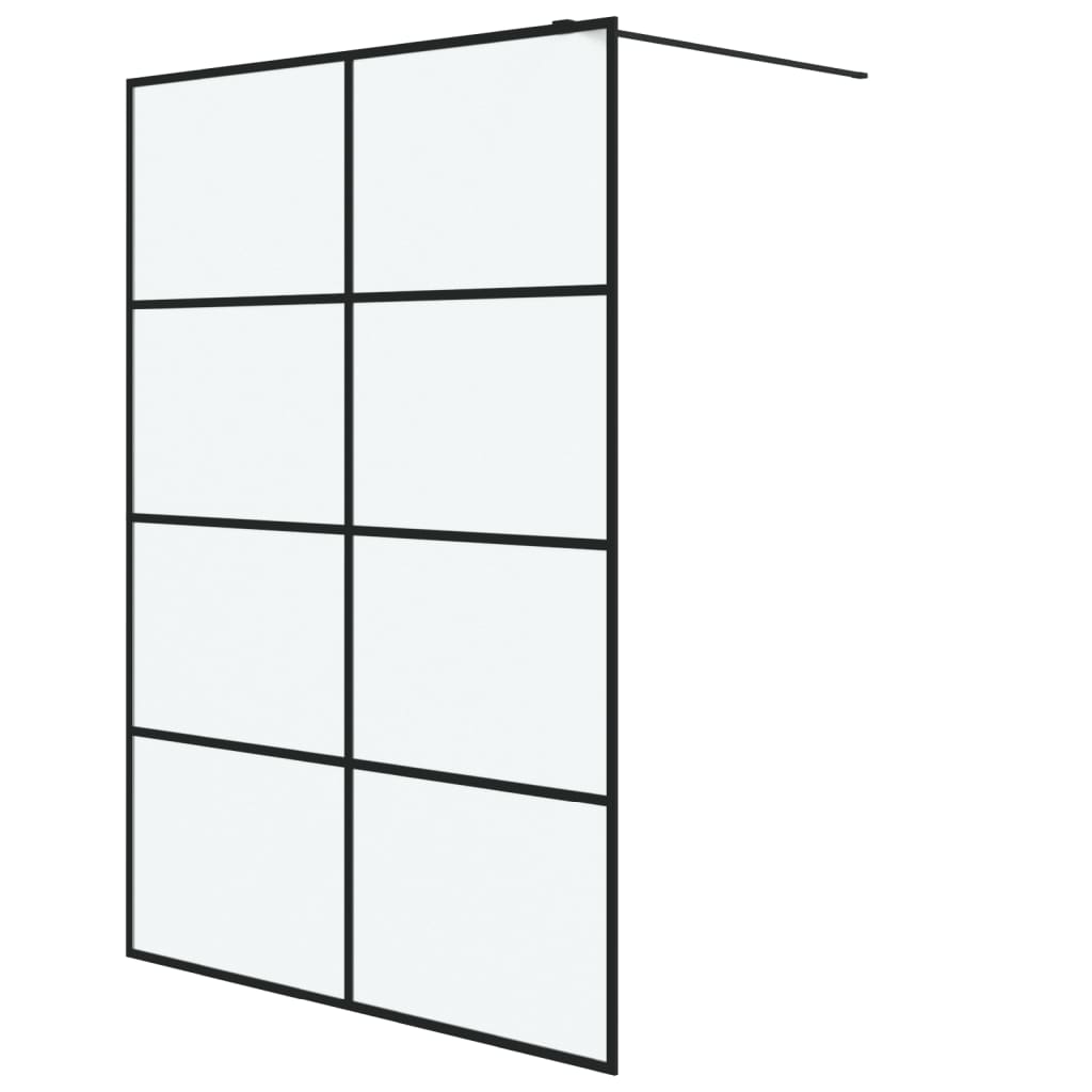 Vidaxl begehete Duschwand 140x195 cm MAT ESG Glass Schwarz
