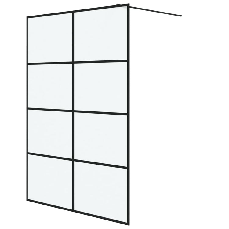 Vidaxl begehete Duschwand 140x195 cm MAT ESG Glass Schwarz