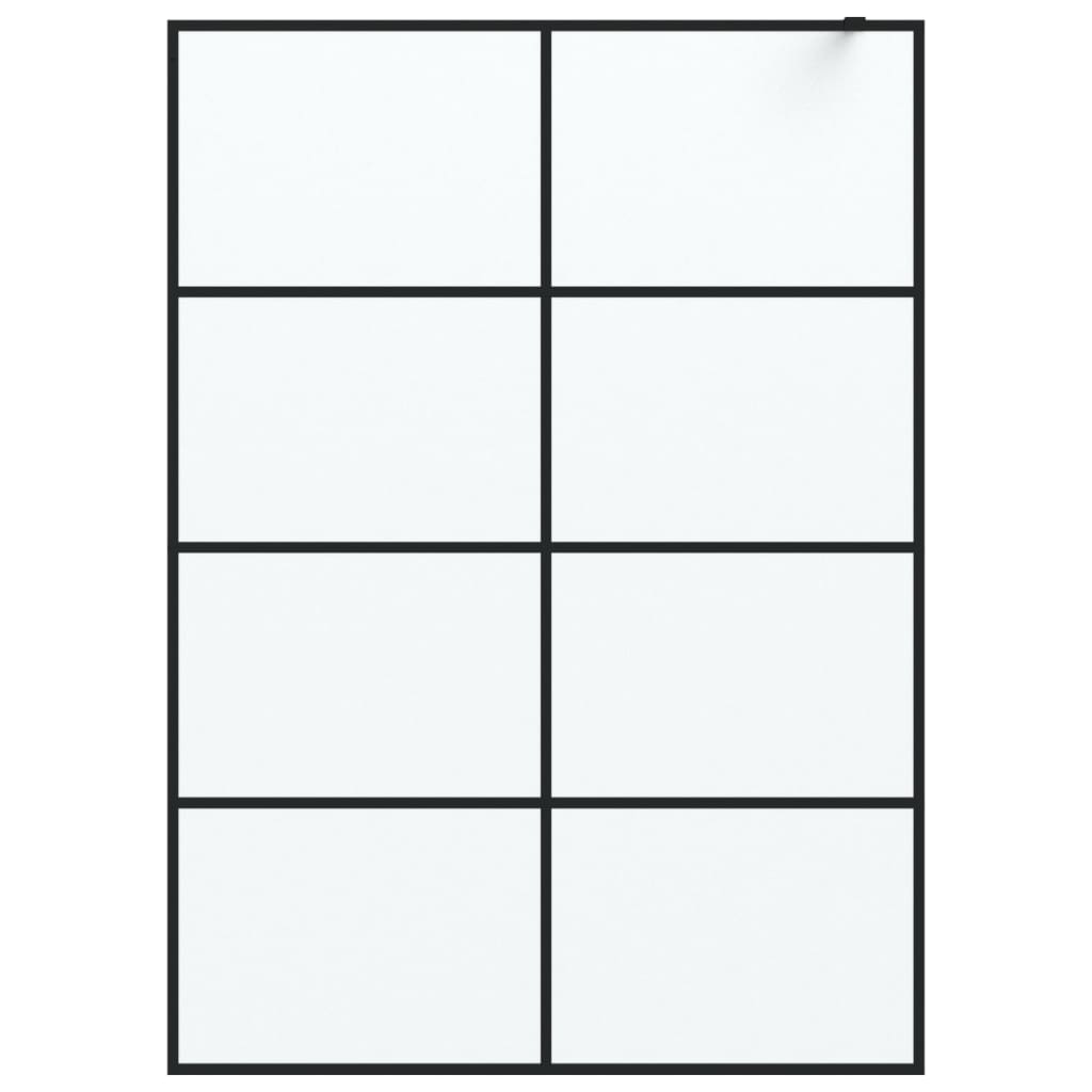 Vidaxl begehete Duschwand 140x195 cm MAT ESG Glass Schwarz