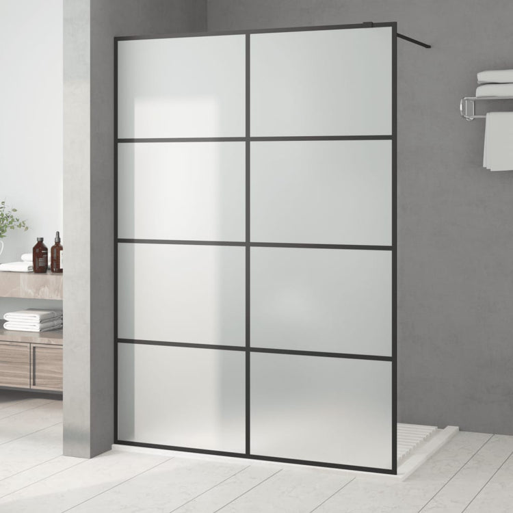 Vidaxl begehete Duschwand 140x195 cm MAT ESG Glass Schwarz