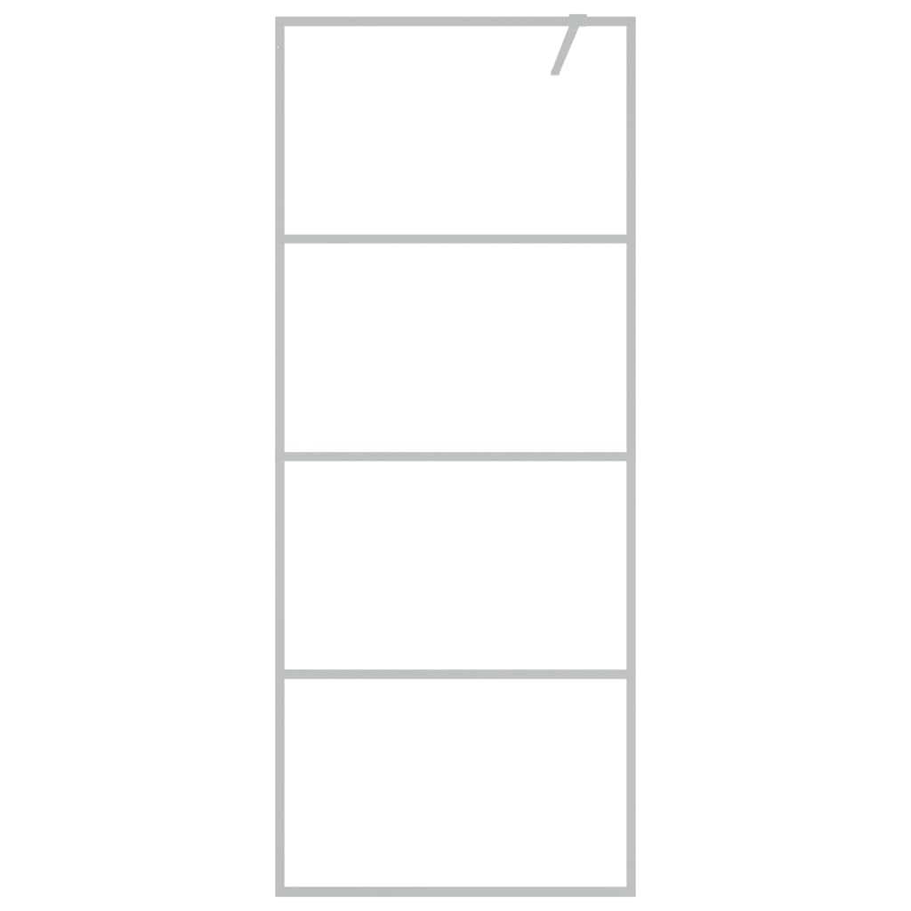 Vidaxl begehete Duschwand 80x195 cm transparentes ESG-Glas Silber gefärbt
