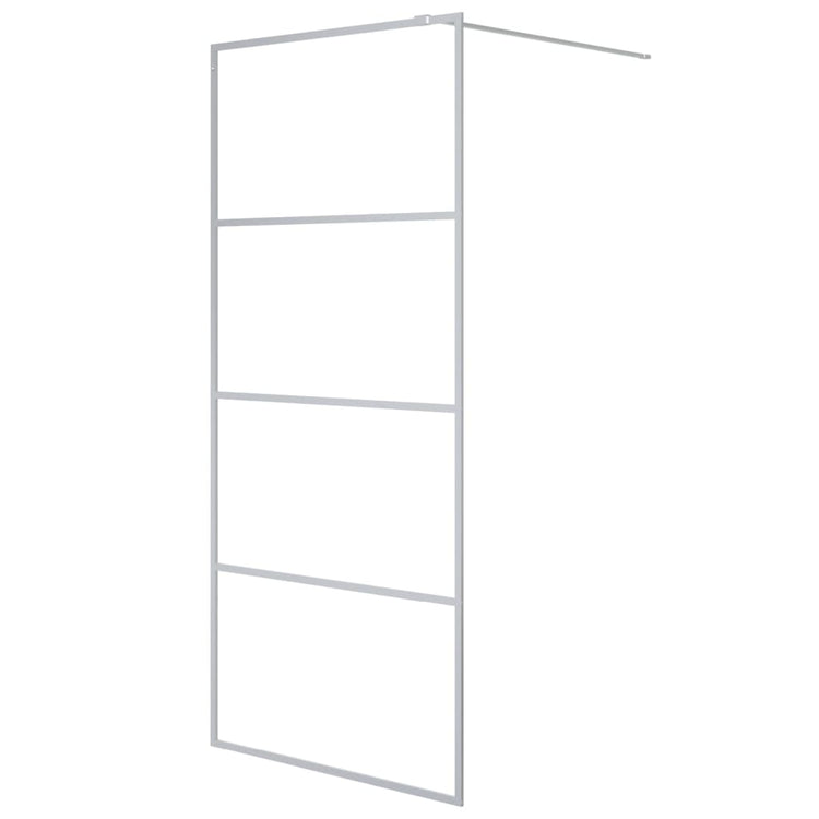 Vidaxl begehete Duschwand 90x195 cm transparentes ESG-Glas Silber gefärbt