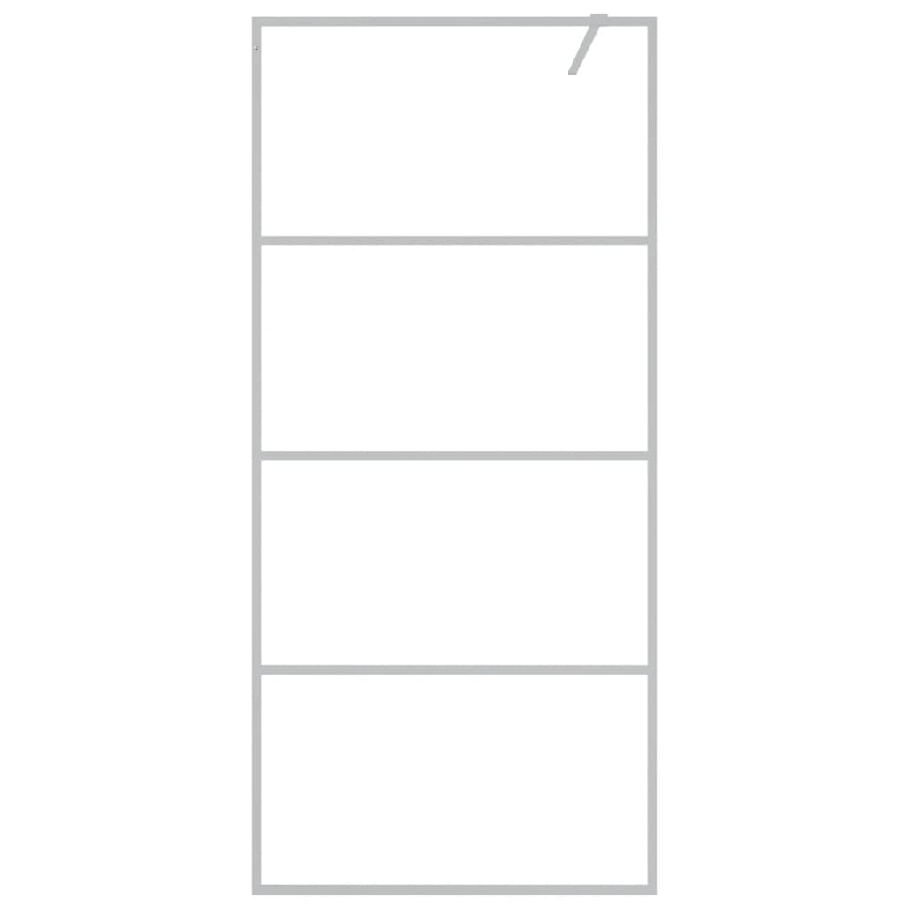 Vidaxl begehete Duschwand 90x195 cm transparentes ESG-Glas Silber gefärbt